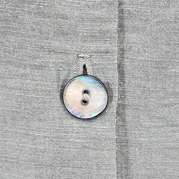 Patina Women's Linen Blend Button Front Coat Jacket Gray- L - Picture 5 of 9